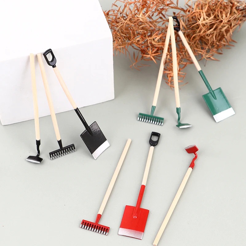 Gardening Tools Toys - 3Pcs 1:12 Dollhouse Miniatures Gardening Shovel