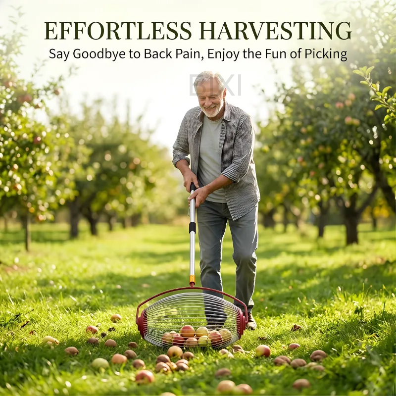 Gardening Tools Types - Drum Type Nut Collector, Rolling Fruit