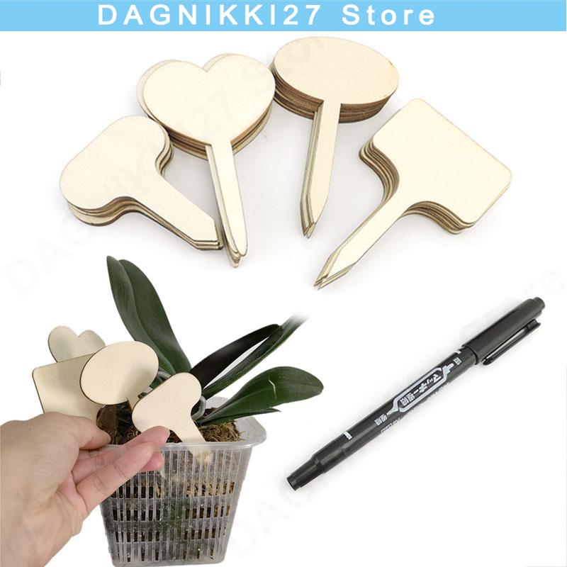 Gardening Tools Types - 10x T-Type Wooden Plant Labels Eco-Friendly
