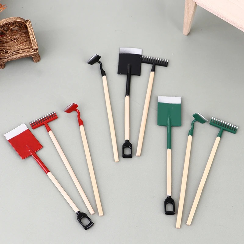 3Pcs 1:12 Dollhouse Miniatures - Gardening Tools Toys ulasan dan harga