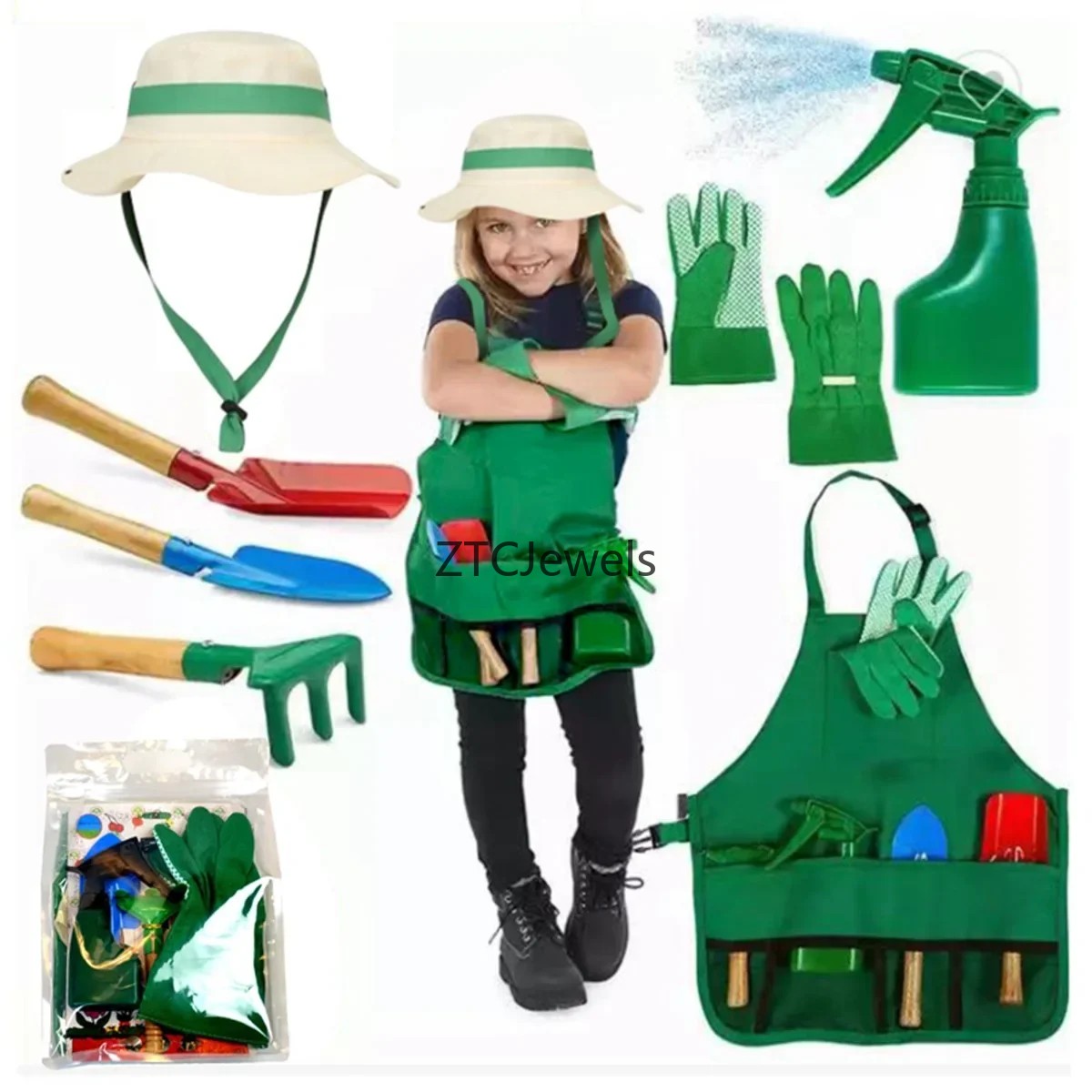 Kids Garden Apron Tool Set wit - Gardening Tools Girls ulasan dan harga