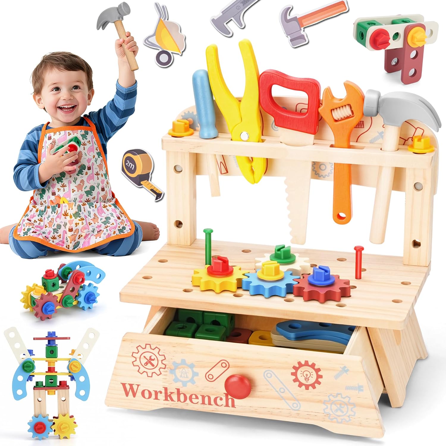 Wooden Tool Bench for Kids,Mon - Gardening Tools Girls ulasan dan harga