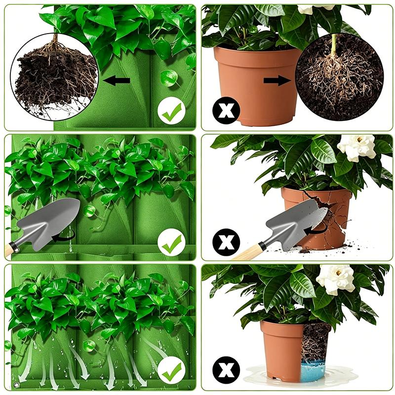 Wall Hanging Pockets Planting  - Vertical Wall Planter ulasan dan harga