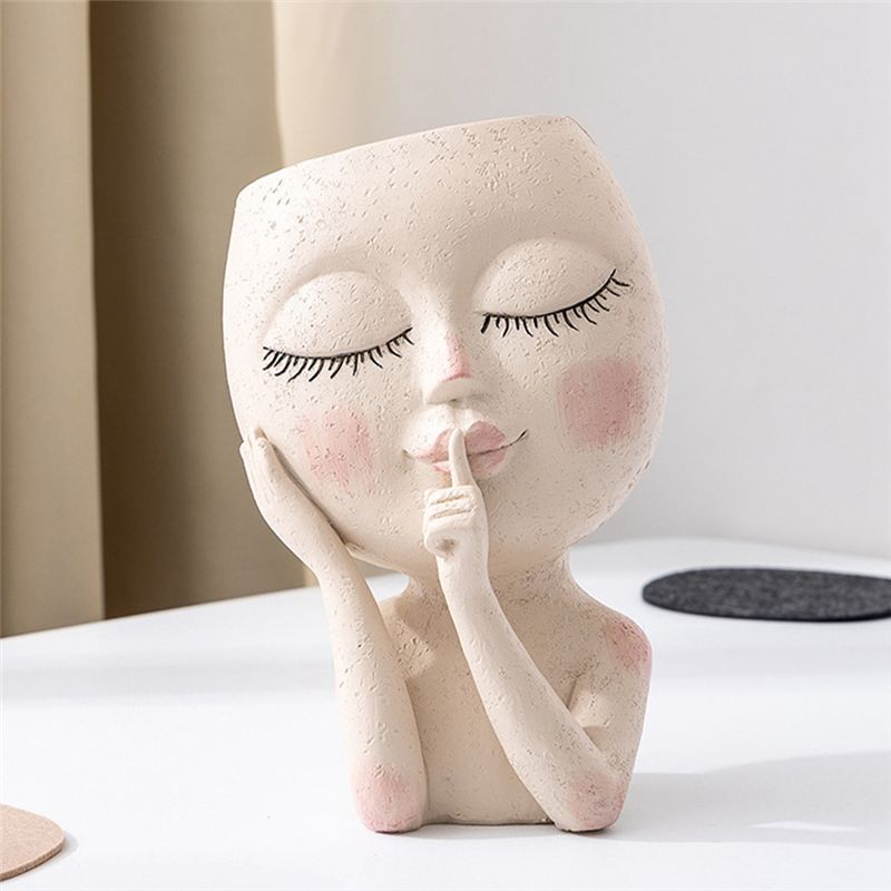 REST Girls Face Head Vases Flo - Gardening Tools Girls ulasan dan harga
